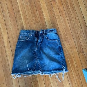 Jean skirt with checkers